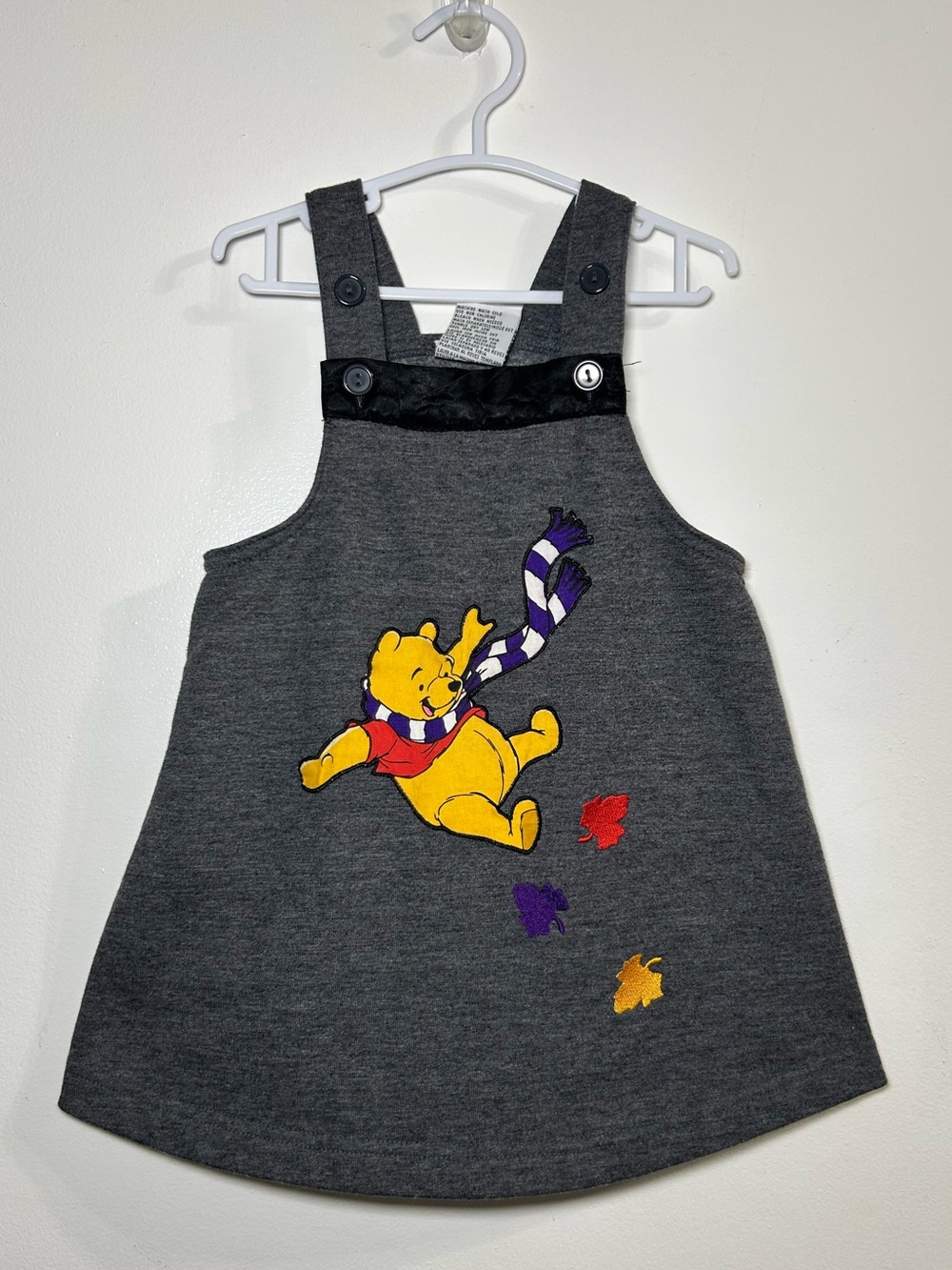 Winnie the Pooh Vintage Grey Dress with Pooh Character